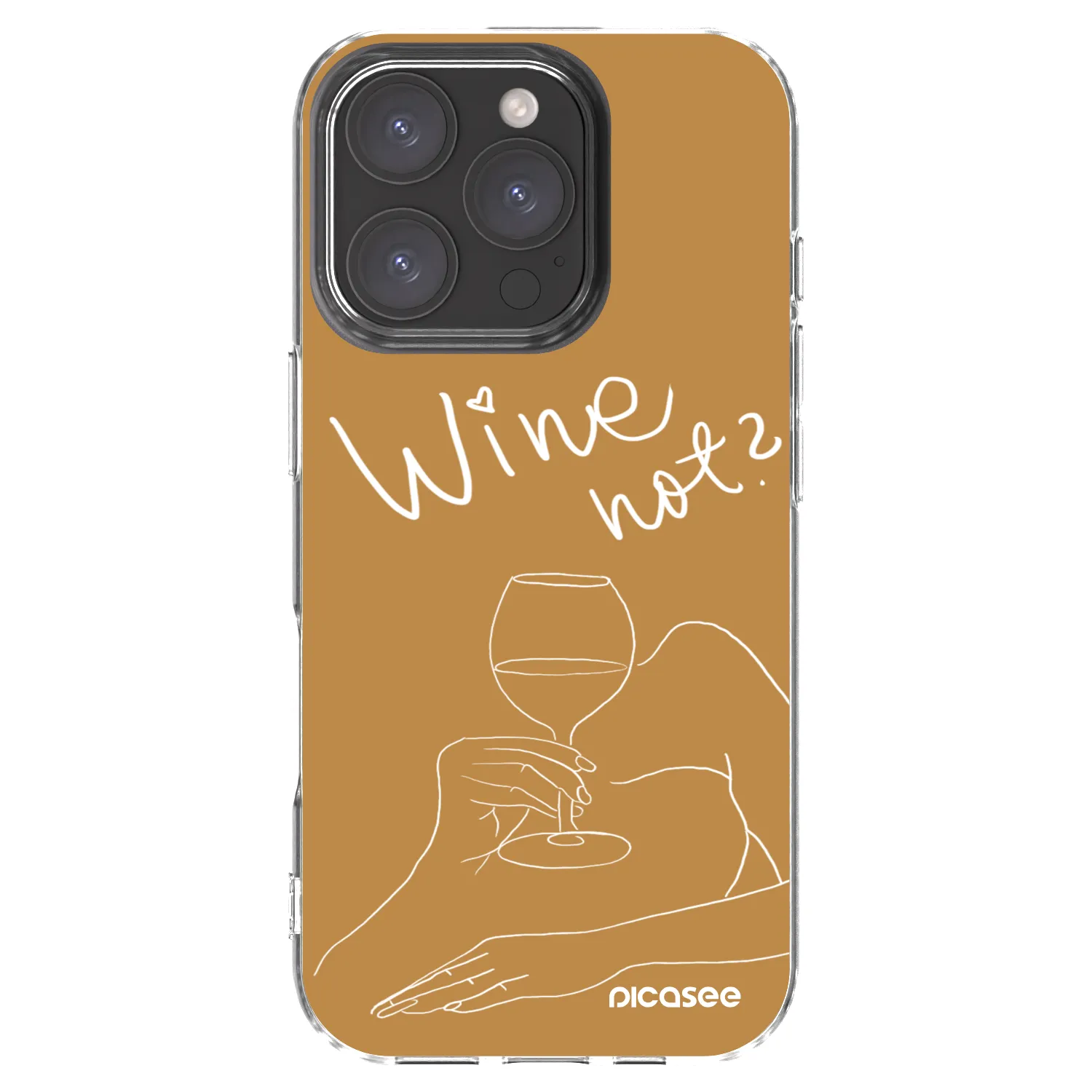 Picasee átlátszó szilikon tok az alábbi mobiltelefonokra Apple iPhone 16 Pro - Wine not