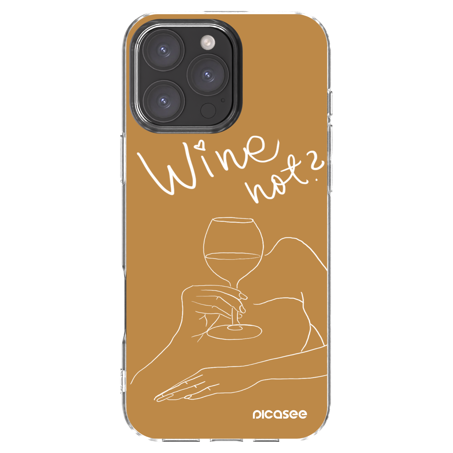 Picasee átlátszó szilikon tok az alábbi mobiltelefonokra Apple iPhone 16 Pro Max - Wine not