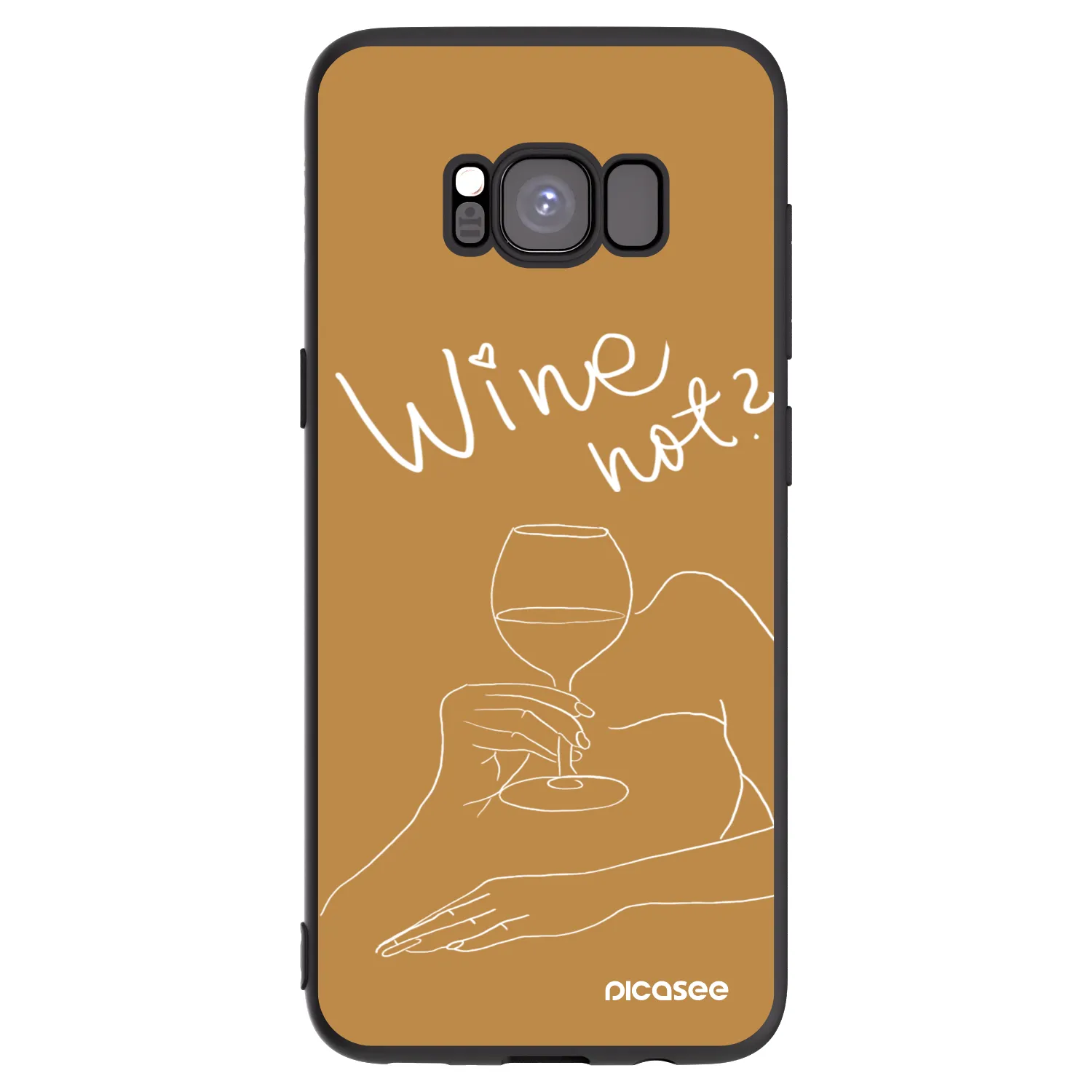 Picasee fekete szilikon tok az alábbi mobiltelefonokra Samsung Galaxy S8 G950F - Wine not