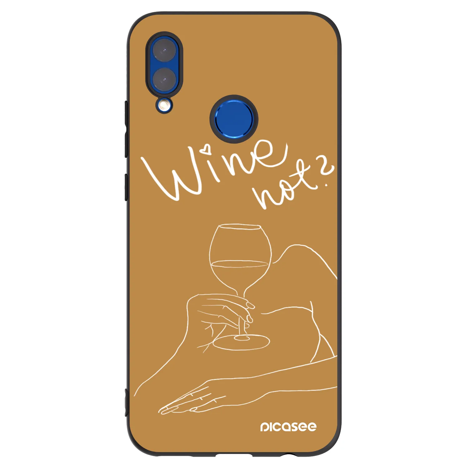 Picasee fekete szilikon tok az alábbi mobiltelefonokra Honor 10 Lite - Wine not