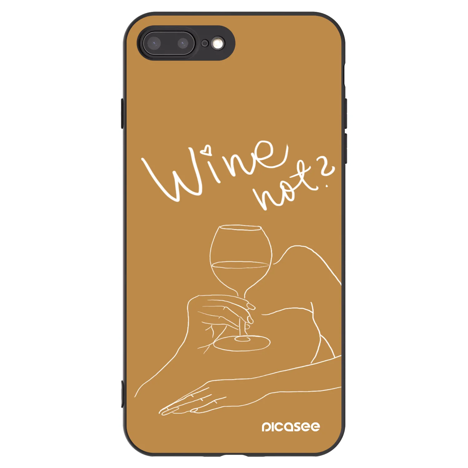 Picasee fekete szilikon tok az alábbi mobiltelefonokra Apple iPhone 7 Plus - Wine not