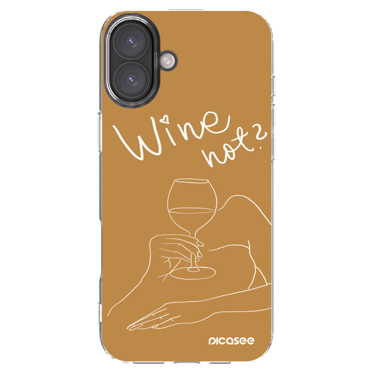 Picasee átlátszó szilikon tok az alábbi mobiltelefonokra Apple iPhone 16 Plus - Wine not