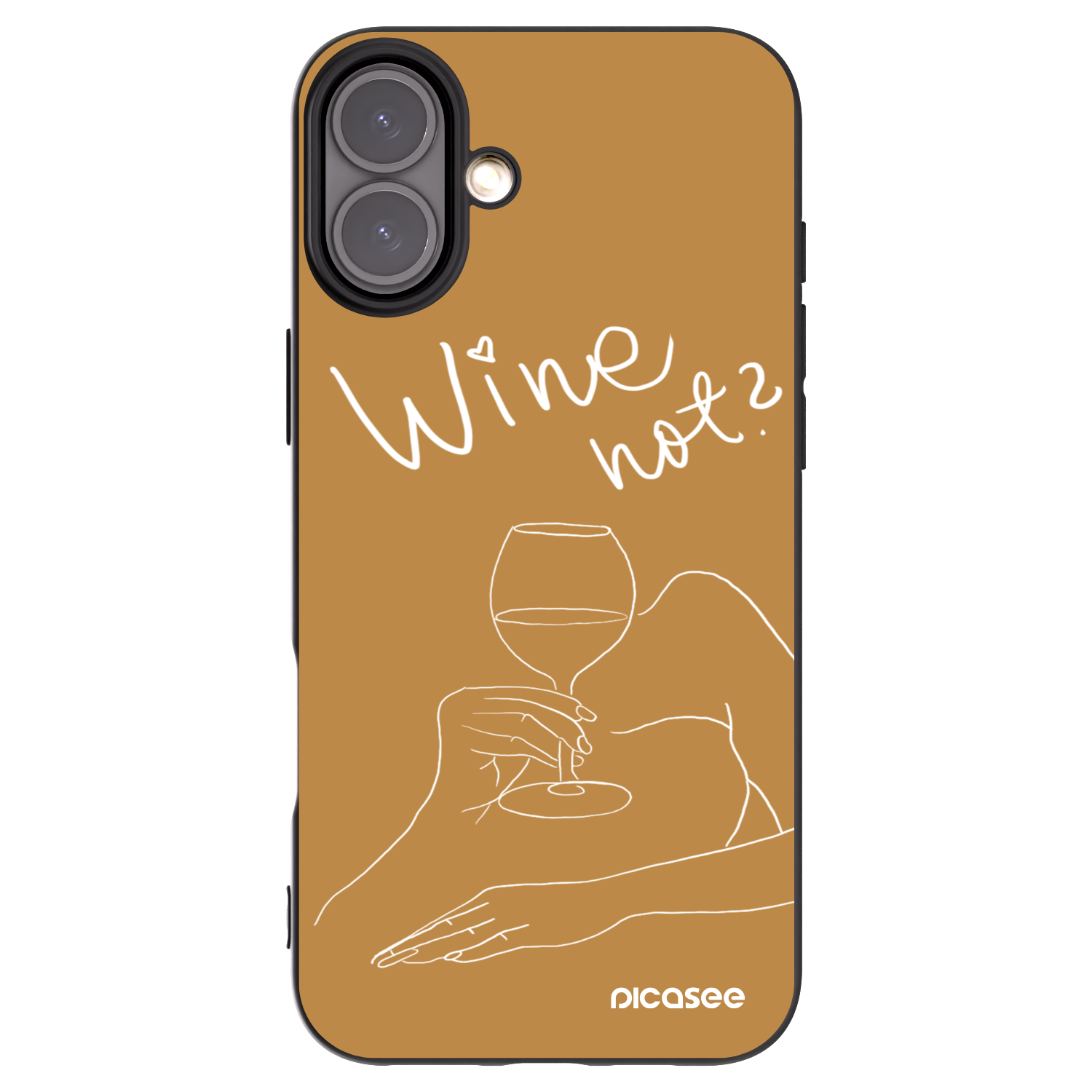 Picasee fekete szilikon tok az alábbi mobiltelefonokra Apple iPhone 16 Plus - Wine not