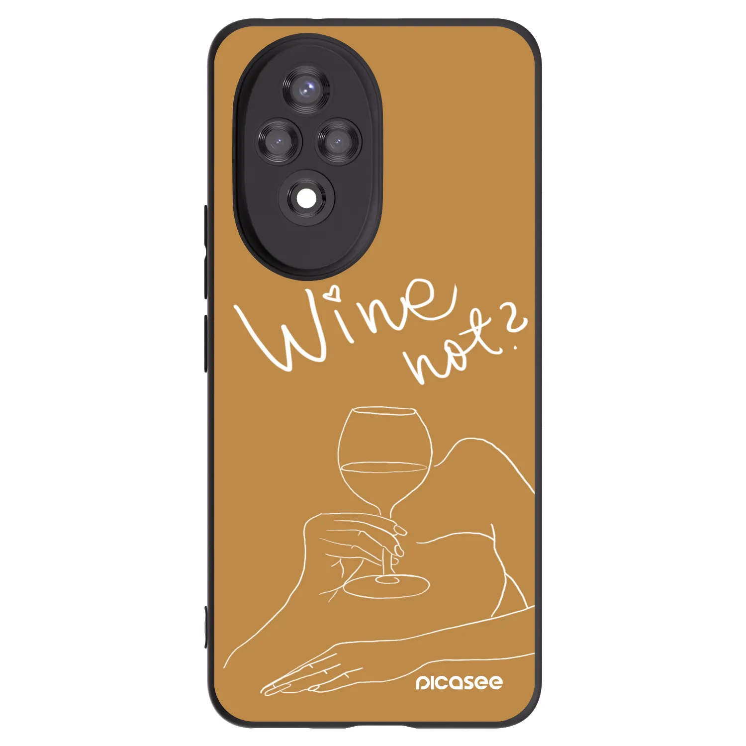Picasee fekete szilikon tok az alábbi mobiltelefonokra Honor 200 5G - Wine not