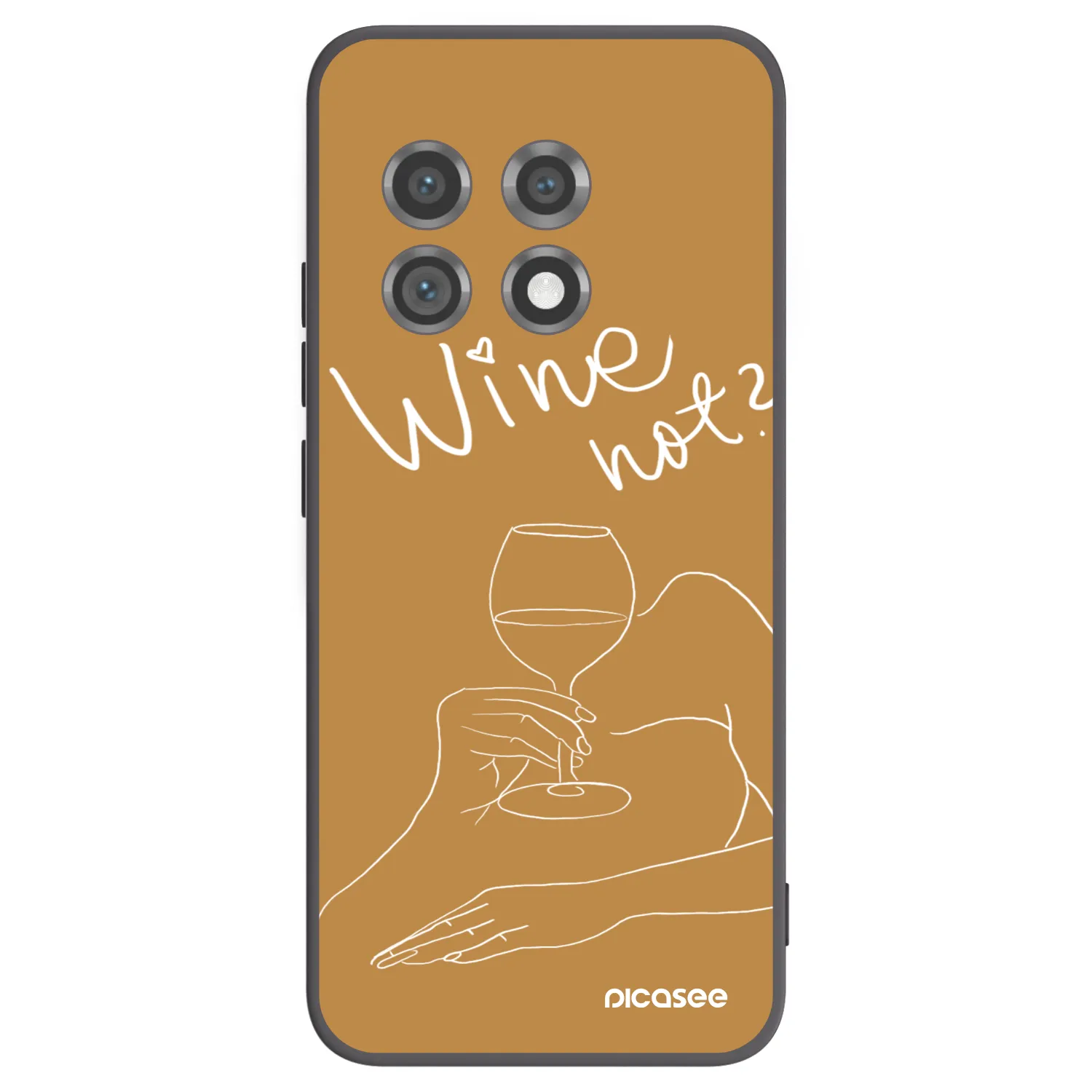 Picasee fekete szilikon tok az alábbi mobiltelefonokra OnePlus 11 5G - Wine not