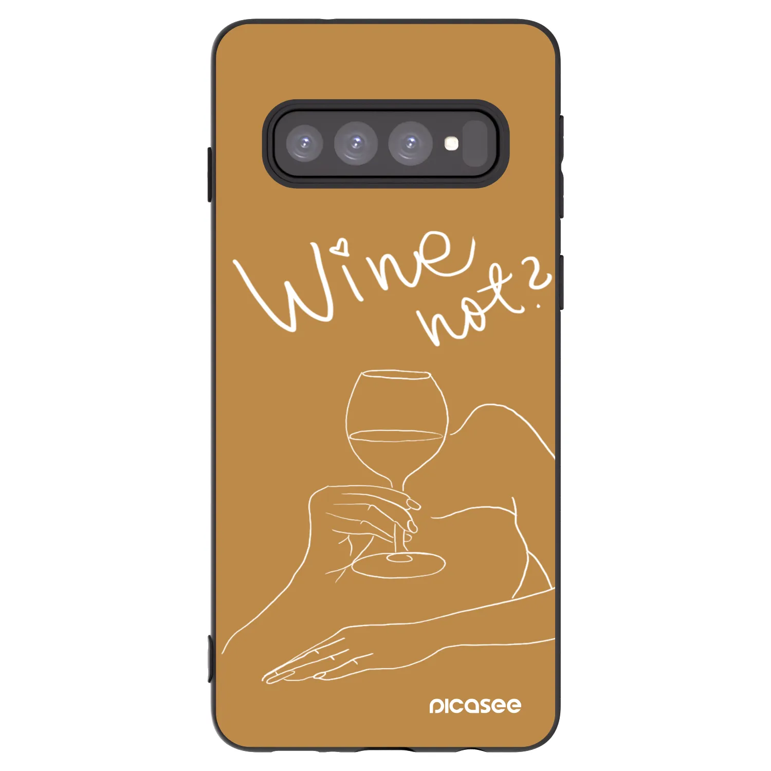 Picasee fekete szilikon tok az alábbi mobiltelefonokra Samsung Galaxy S10 G973 - Wine not