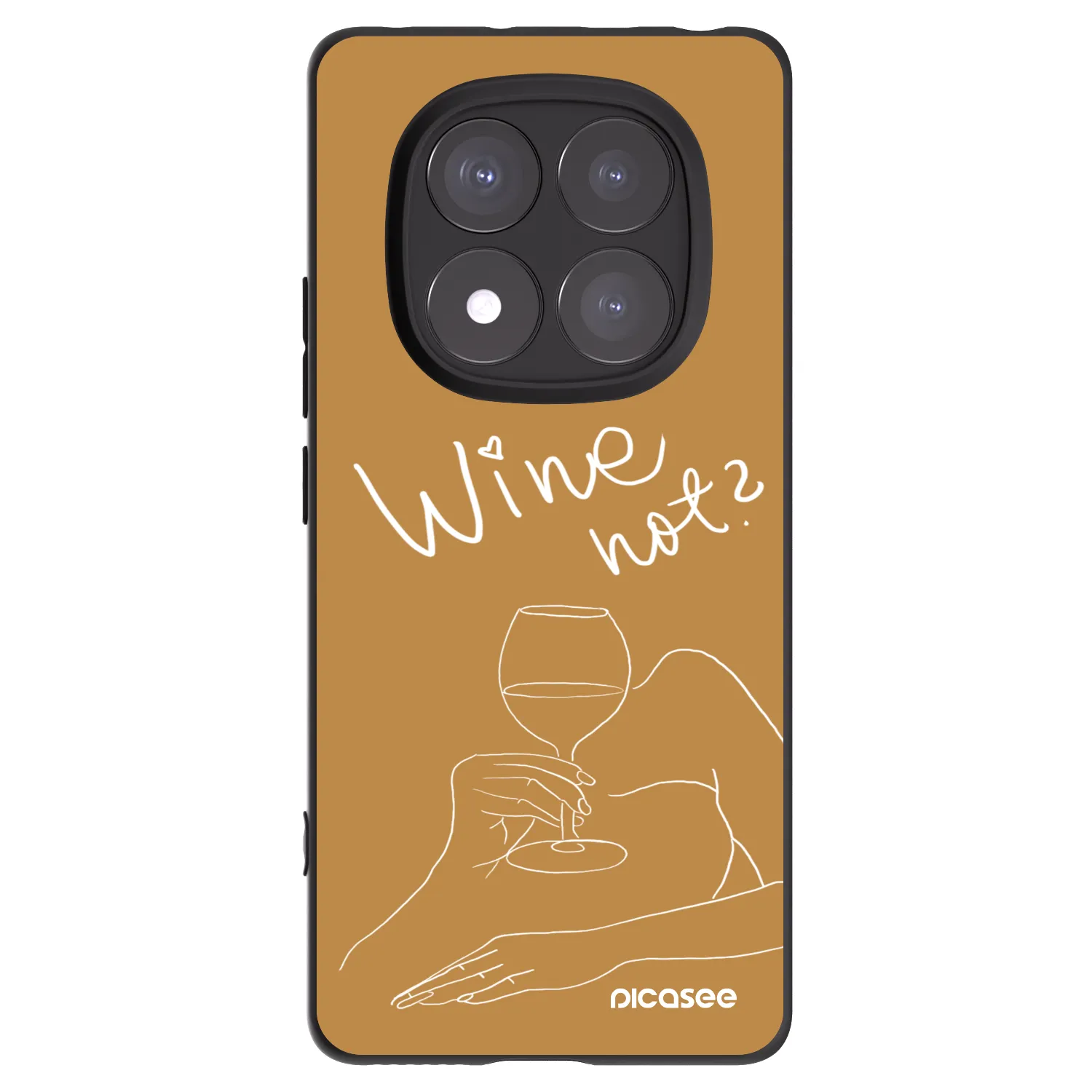 Picasee fekete szilikon tok az alábbi mobiltelefonokra Xiaomi Redmi Note 14 Pro 5G - Wine not