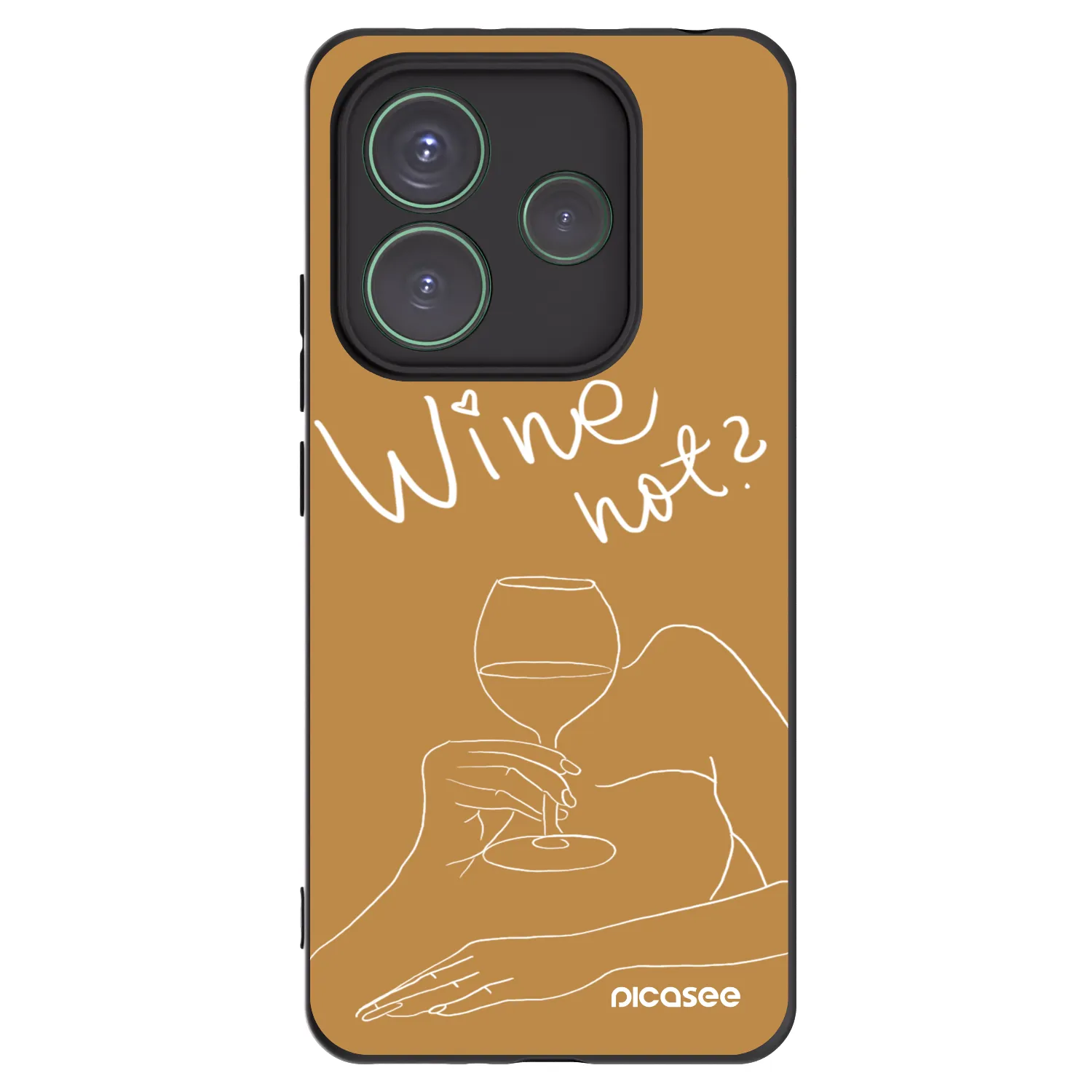 Picasee fekete szilikon tok az alábbi mobiltelefonokra Xiaomi Redmi Note 14 5G - Wine not