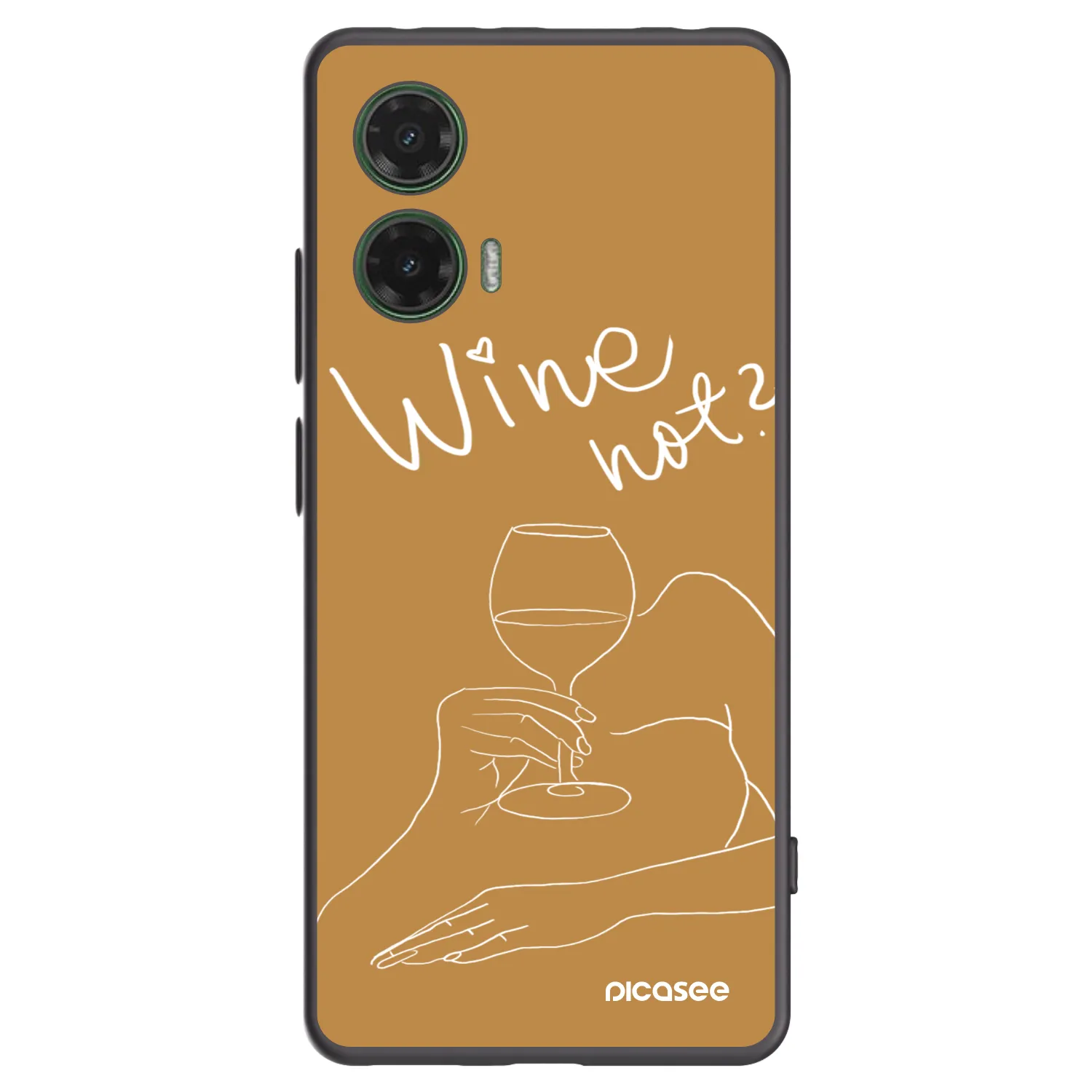 Picasee fekete szilikon tok az alábbi mobiltelefonokra Motorola Moto G35 5G - Wine not