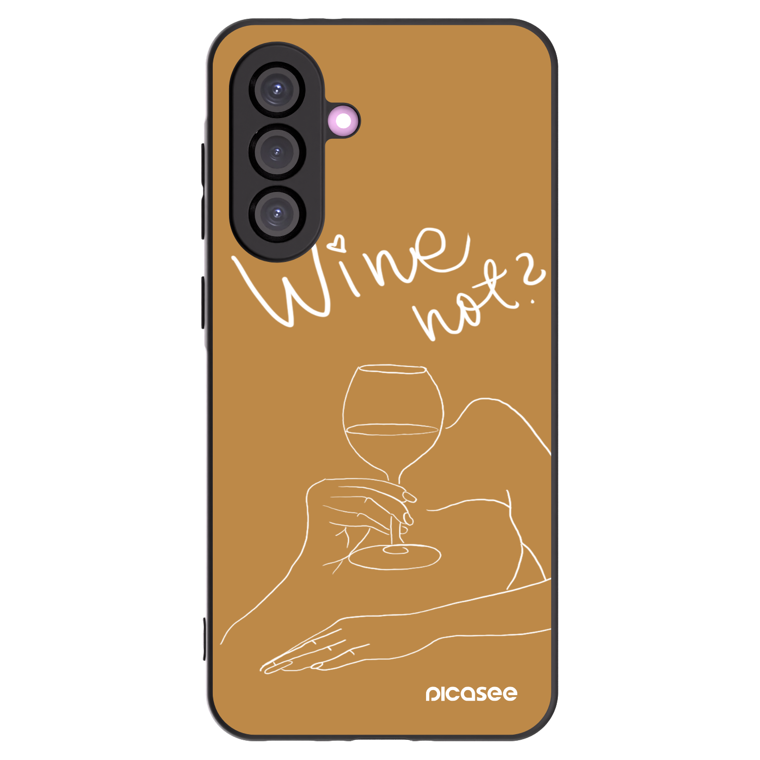 Picasee fekete szilikon tok az alábbi mobiltelefonokra Samsung Galaxy A36 5G - Wine not