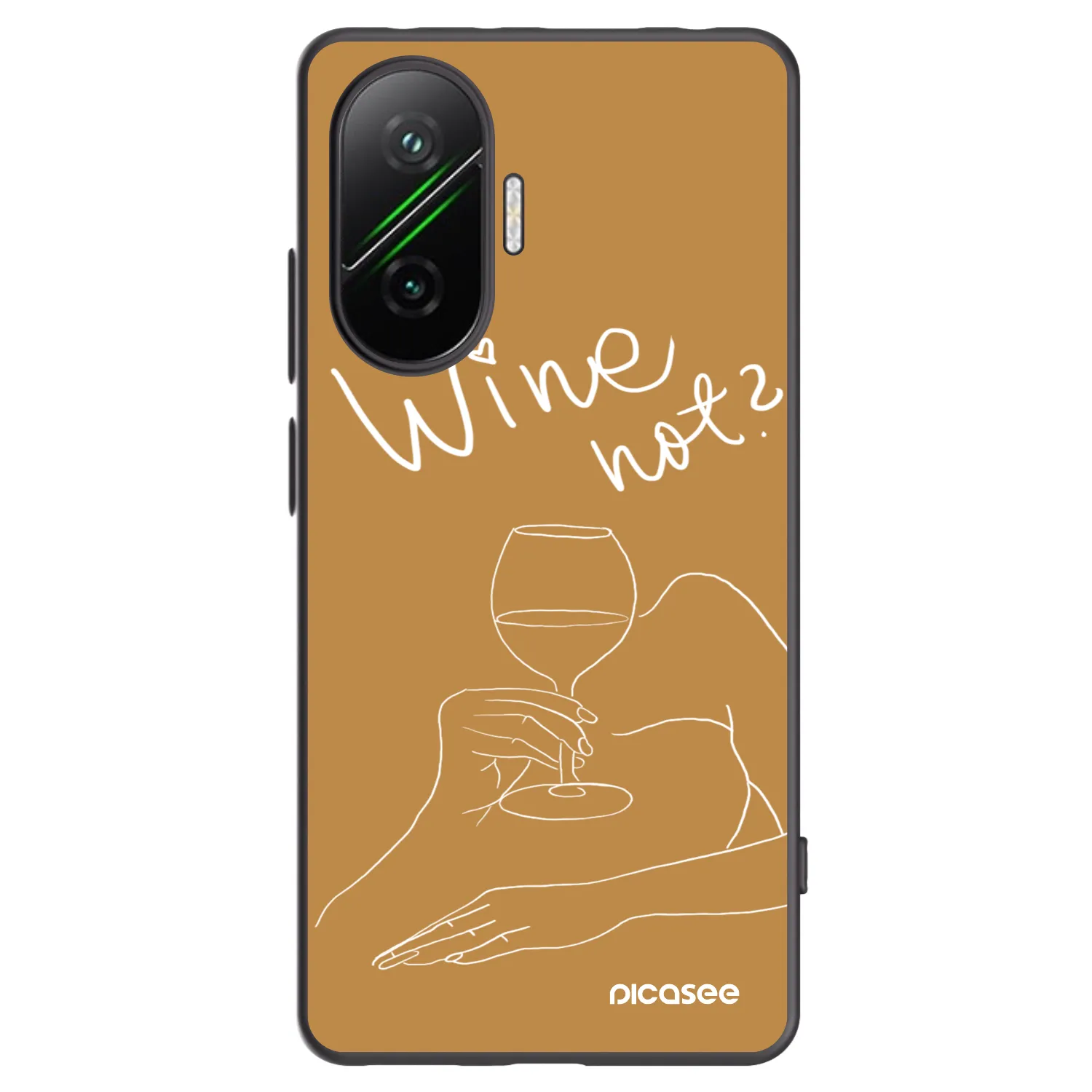 Picasee fekete szilikon tok az alábbi mobiltelefonokra Xiaomi Poco F7 5G - Wine not