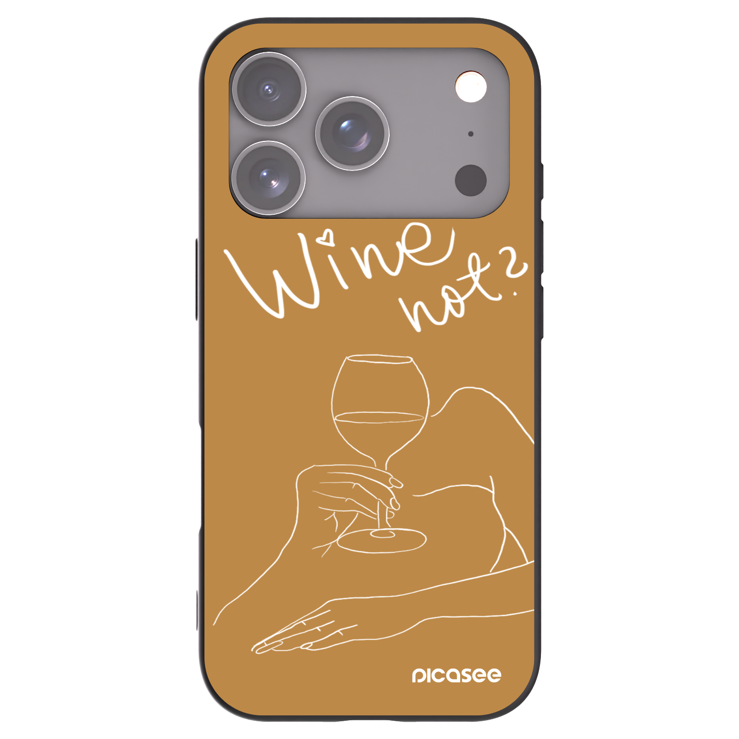 Picasee fekete szilikon tok az alábbi mobiltelefonokra Apple iPhone 17 Pro - Wine not
