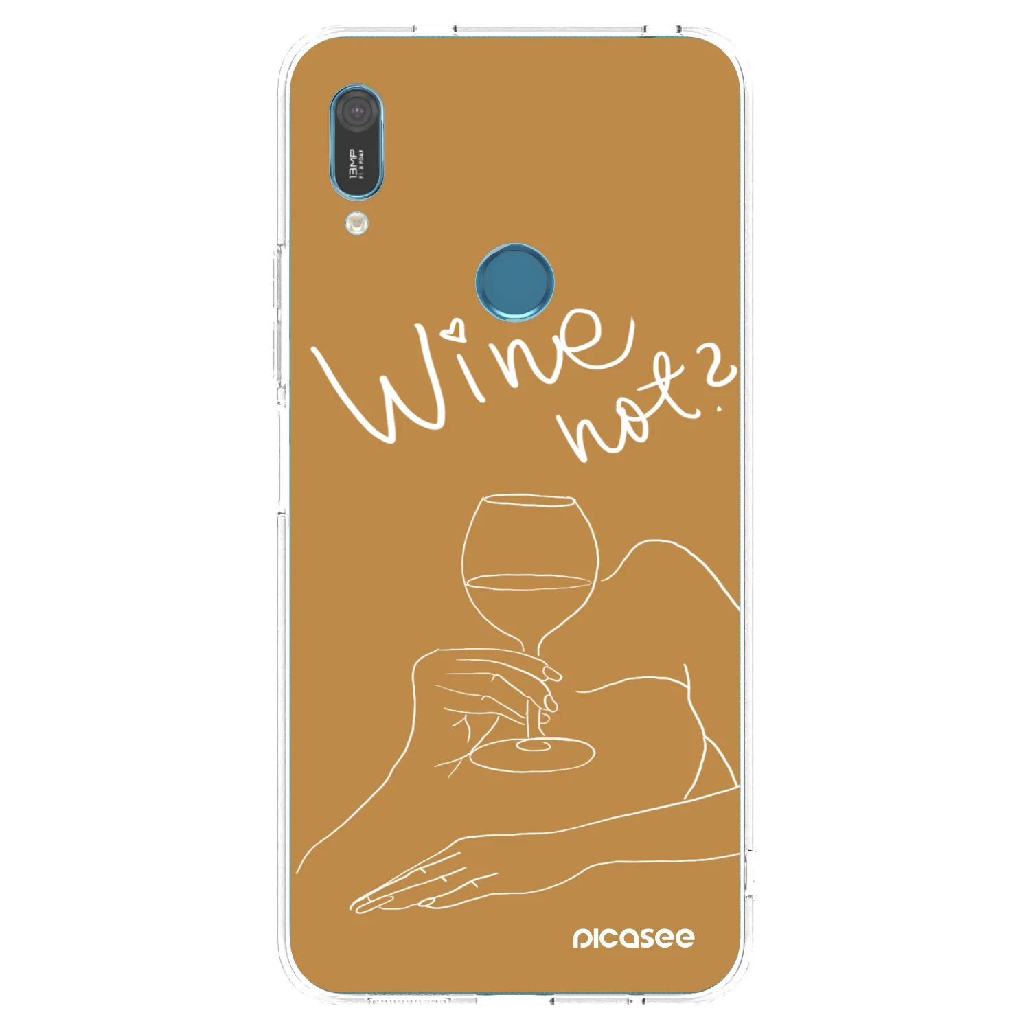Picasee átlátszó szilikon tok az alábbi mobiltelefonokra Huawei Y6 2019 - Wine not