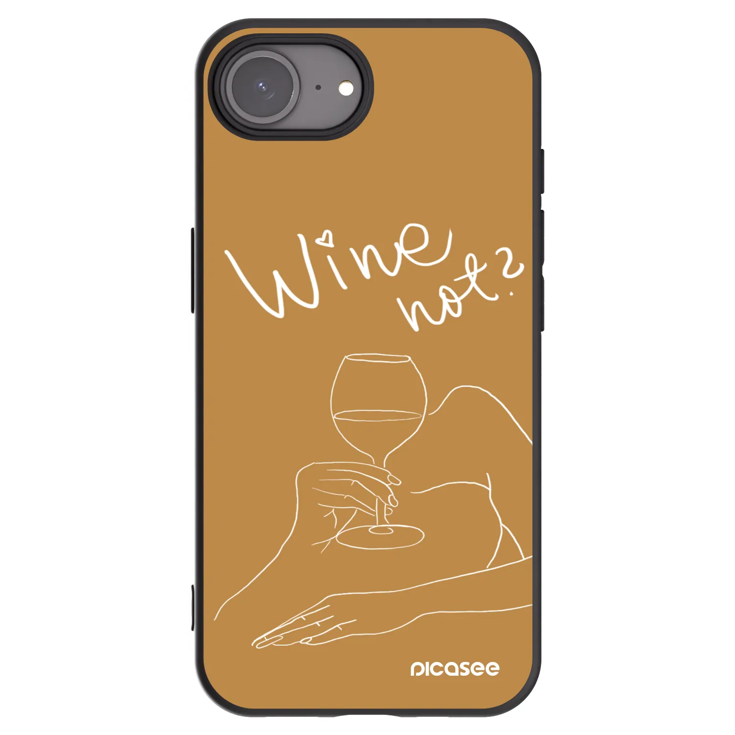 Picasee fekete szilikon tok az alábbi mobiltelefonokra Apple iPhone 17e - Wine not