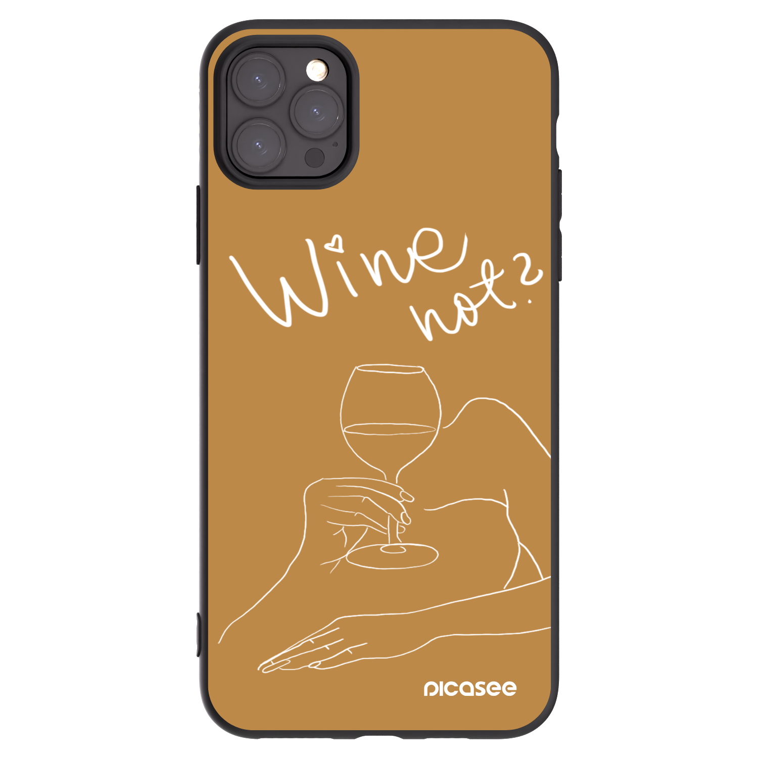 Picasee fekete szilikon tok az alábbi mobiltelefonokra Apple iPhone 11 Pro Max - Wine not