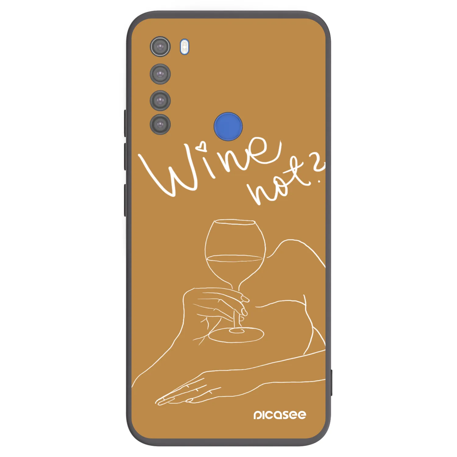 Picasee fekete szilikon tok az alábbi mobiltelefonokra Xiaomi Redmi Note 8T - Wine not