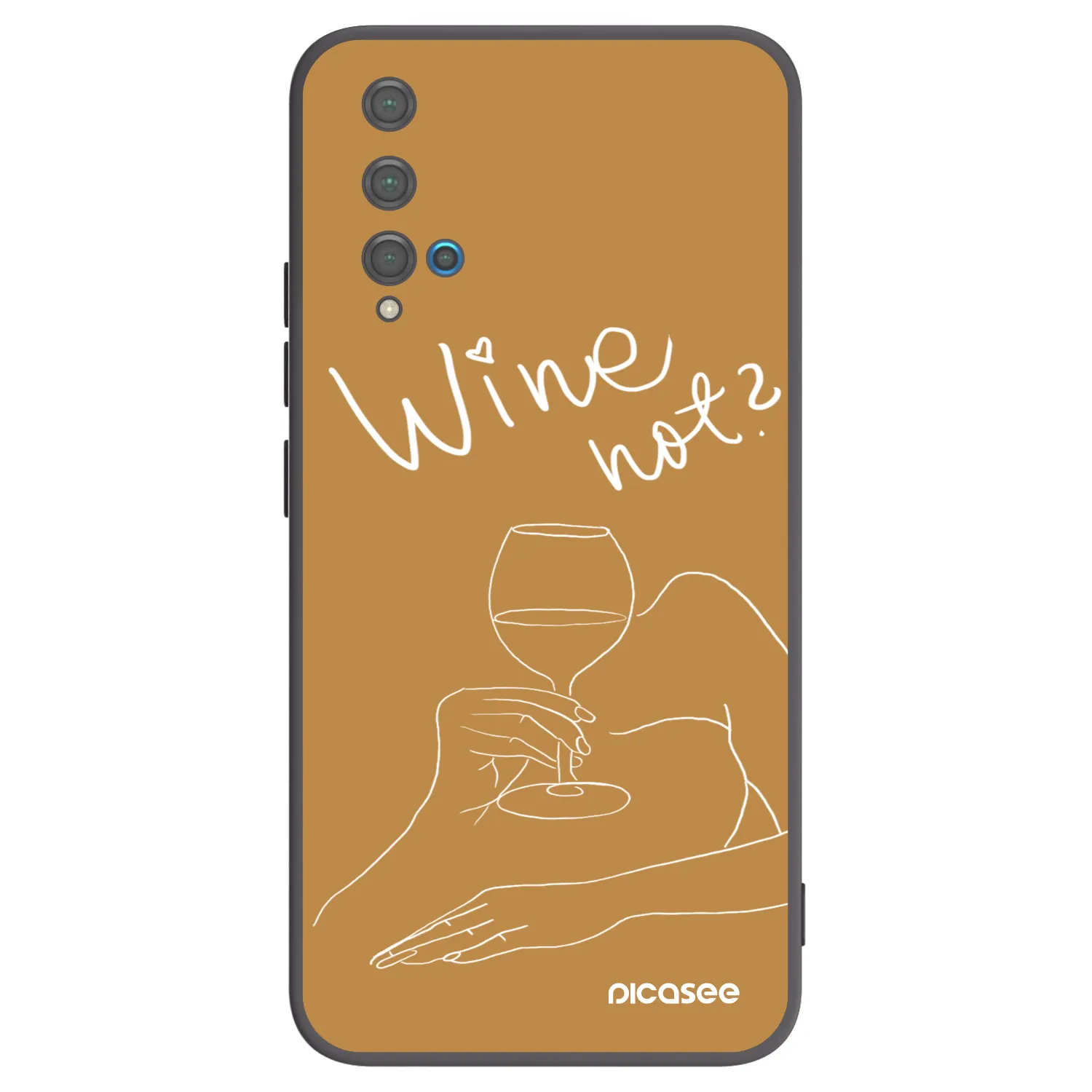 Picasee fekete szilikon tok az alábbi mobiltelefonokra Huawei Nova 5T - Wine not