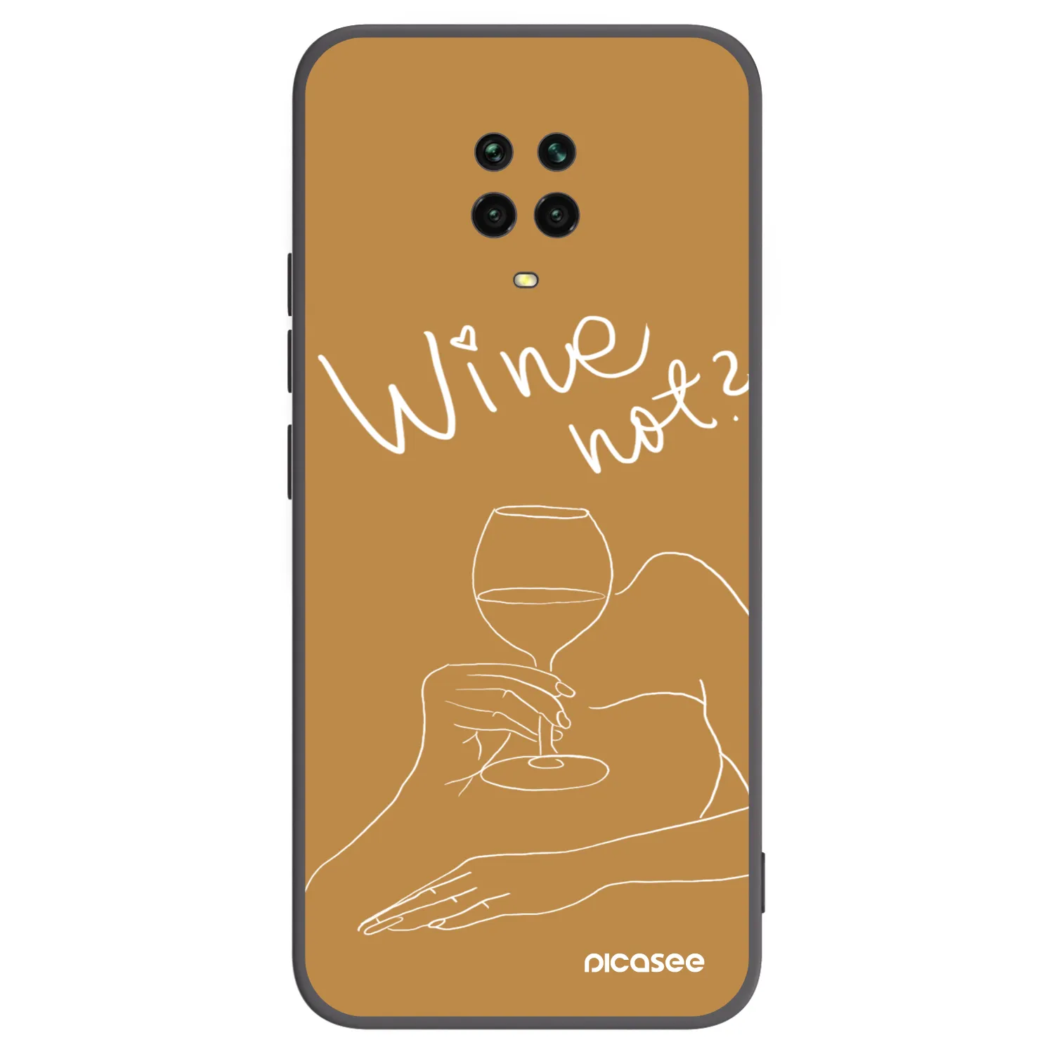 Picasee fekete szilikon tok az alábbi mobiltelefonokra Xiaomi Redmi Note 9 Pro - Wine not