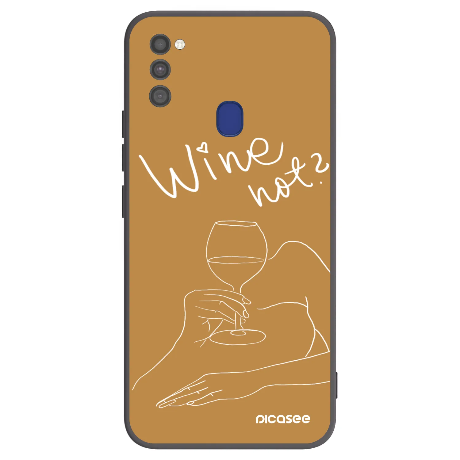 Picasee fekete szilikon tok az alábbi mobiltelefonokra Samsung Galaxy M21 M215F - Wine not