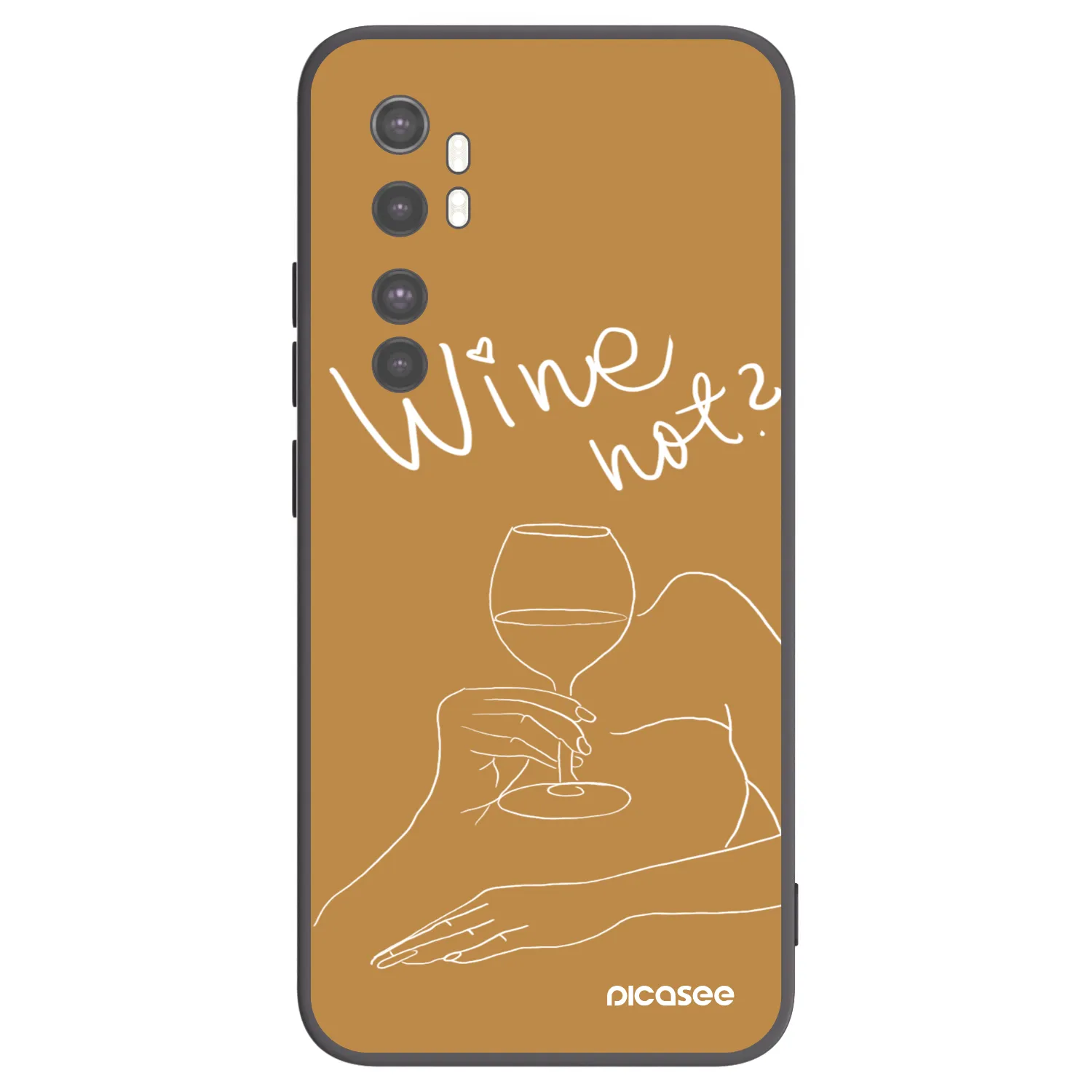 Picasee fekete szilikon tok az alábbi mobiltelefonokra Xiaomi Mi Note 10 Lite - Wine not