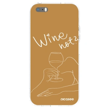 Picasee átlátszó szilikon tok az alábbi mobiltelefonokra Apple iPhone 5/5S/SE - Wine not