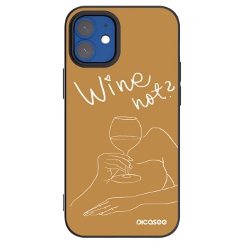 Picasee fekete szilikon tok az alábbi mobiltelefonokra Apple iPhone 12 mini - Wine not