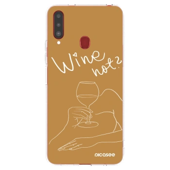 Picasee átlátszó szilikon tok az alábbi mobiltelefonokra Samsung Galaxy A20s - Wine not