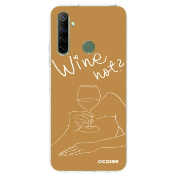 Picasee átlátszó szilikon tok az alábbi mobiltelefonokra Realme 6i - Wine not