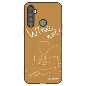 Picasee fekete szilikon tok az alábbi mobiltelefonokra Realme 6i - Wine not
