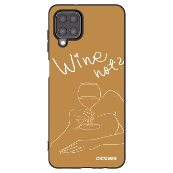 Picasee fekete szilikon tok az alábbi mobiltelefonokra Samsung Galaxy A12 A125F - Wine not