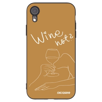 Picasee fekete szilikon tok az alábbi mobiltelefonokra Apple iPhone XR - Wine not