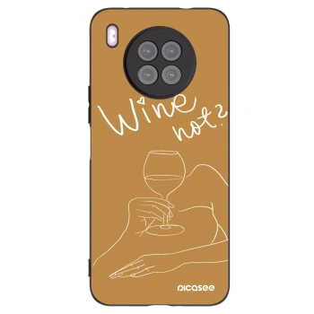 Picasee fekete szilikon tok az alábbi mobiltelefonokra Huawei Nova 8i - Wine not