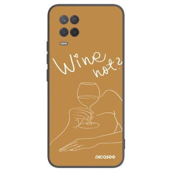 Picasee fekete szilikon tok az alábbi mobiltelefonokra Realme 8 5G - Wine not