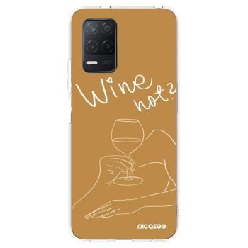 Picasee átlátszó szilikon tok az alábbi mobiltelefonokra Realme 8 5G - Wine not