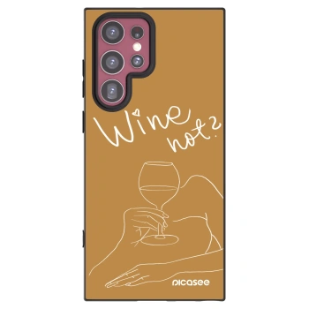 Picasee fekete szilikon tok az alábbi mobiltelefonokra Samsung Galaxy S22 Ultra 5G - Wine not