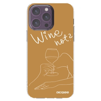 Picasee átlátszó szilikon tok az alábbi mobiltelefonokra Apple iPhone 14 Pro Max - Wine not