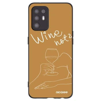 Picasee fekete szilikon tok az alábbi mobiltelefonokra OPPO A94 5G - Wine not