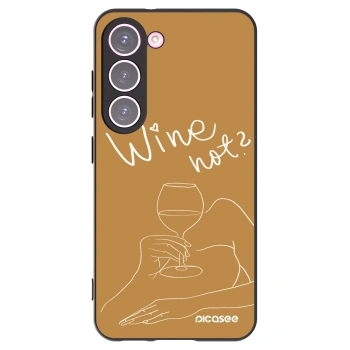 Picasee fekete szilikon tok az alábbi mobiltelefonokra Samsung Galaxy S23 5G - Wine not