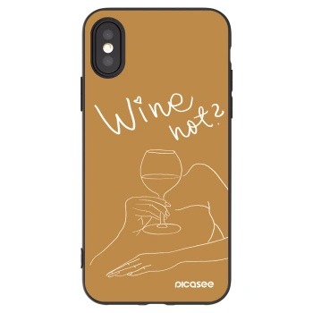 Picasee fekete szilikon tok az alábbi mobiltelefonokra Apple iPhone X/XS - Wine not