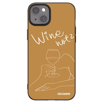 Picasee fekete szilikon tok az alábbi mobiltelefonokra Apple iPhone 15 Plus - Wine not