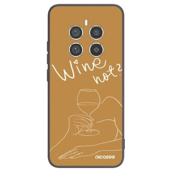 Picasee fekete szilikon tok az alábbi mobiltelefonokra Realme 12 Pro 5G - Wine not