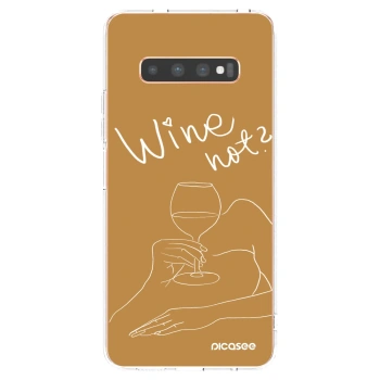 Picasee átlátszó szilikon tok az alábbi mobiltelefonokra Samsung Galaxy S10 Plus G975 - Wine not