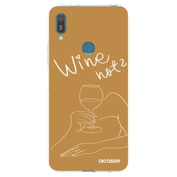 Picasee átlátszó szilikon tok az alábbi mobiltelefonokra Huawei Y7 2019 - Wine not