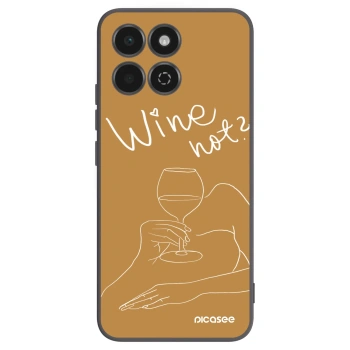 Picasee fekete szilikon tok az alábbi mobiltelefonokra Honor 200 Smart 5G - Wine not
