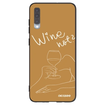 Picasee fekete szilikon tok az alábbi mobiltelefonokra Samsung Galaxy A70 A705F - Wine not