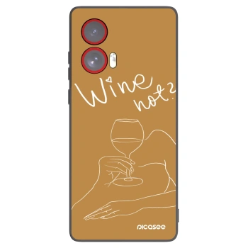 Picasee fekete szilikon tok az alábbi mobiltelefonokra Motorola Edge 50 Fusion - Wine not