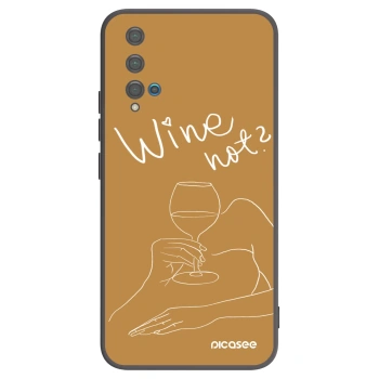 Picasee fekete szilikon tok az alábbi mobiltelefonokra Huawei Nova 5T - Wine not