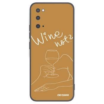 Picasee fekete szilikon tok az alábbi mobiltelefonokra Samsung Galaxy S20 G980F - Wine not