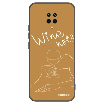 Picasee fekete szilikon tok az alábbi mobiltelefonokra Xiaomi Redmi Note 9 Pro - Wine not