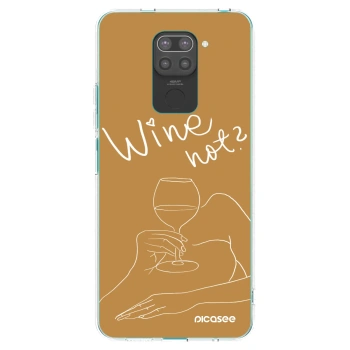 Picasee fekete szilikon tok az alábbi mobiltelefonokra Xiaomi Redmi Note 9 - Wine not